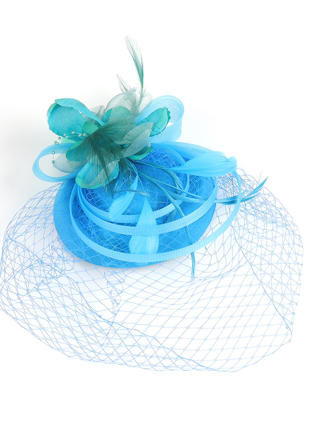 Wholesale Fascinators Kentucky Derby Hat Headwear Organza Polyester / Polyamide Fedora Hat Veil Hat Party / Evening Holiday Vintage Style Elegant With Feather Appliques Headpiece Headwear