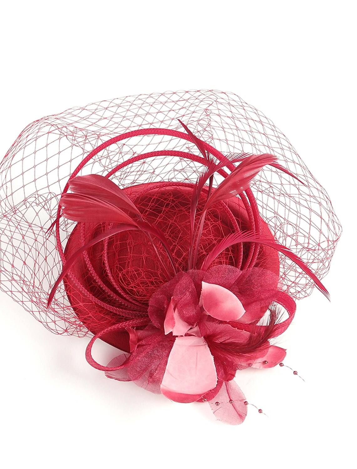 Wholesale Fascinators Kentucky Derby Hat Headwear Organza Polyester / Polyamide Fedora Hat Veil Hat Party / Evening Holiday Vintage Style Elegant With Feather Appliques Headpiece Headwear