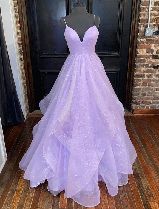 Wholesale  Ball Gown A-Line Prom Dresses Sparkle & Shine Dress Formal Wedding Party Floor Length Sleeveless Sweetheart Tulle Backless with Pleats Ruffles
