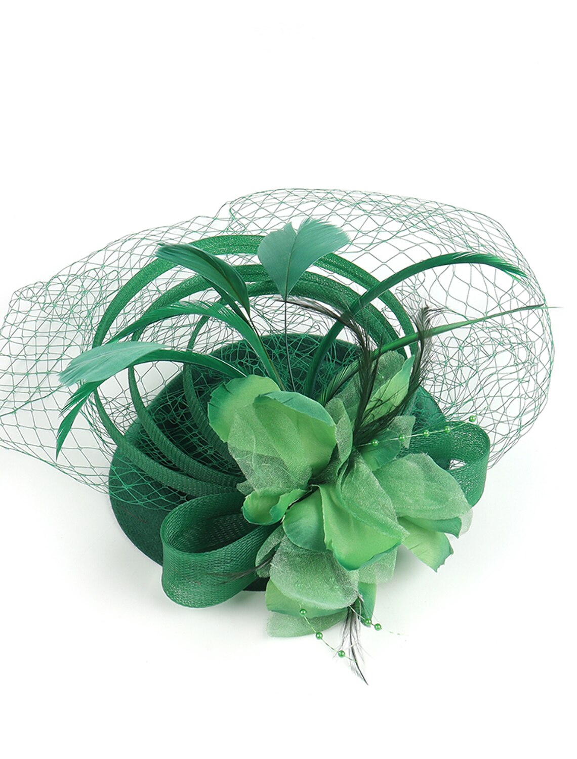 Wholesale Fascinators Kentucky Derby Hat Headwear Organza Polyester / Polyamide Fedora Hat Veil Hat Party / Evening Holiday Vintage Style Elegant With Feather Appliques Headpiece Headwear