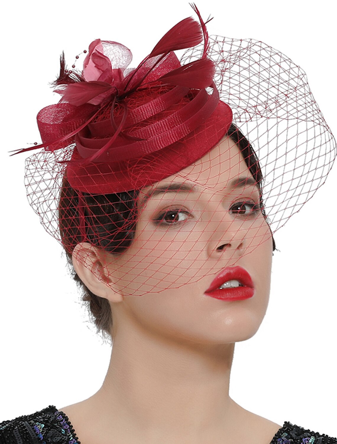 Wholesale Fascinators Kentucky Derby Hat Headwear Organza Polyester / Polyamide Fedora Hat Veil Hat Party / Evening Holiday Vintage Style Elegant With Feather Appliques Headpiece Headwear
