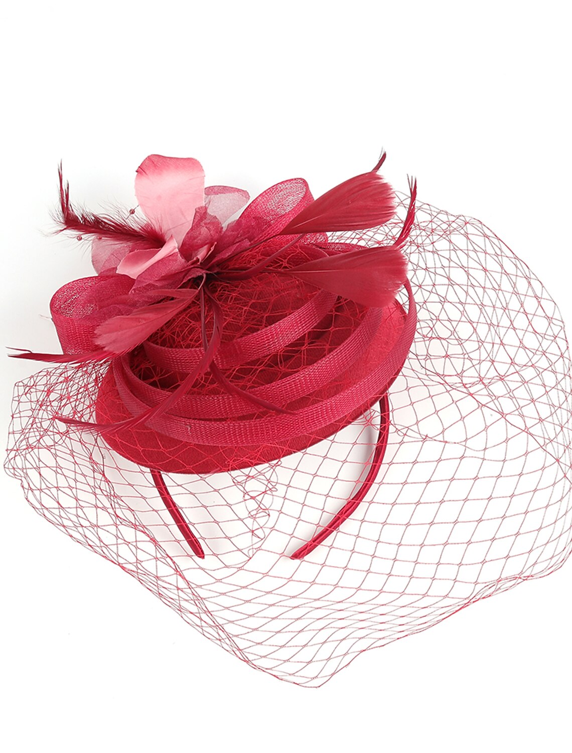 Wholesale Fascinators Kentucky Derby Hat Headwear Organza Polyester / Polyamide Fedora Hat Veil Hat Party / Evening Holiday Vintage Style Elegant With Feather Appliques Headpiece Headwear
