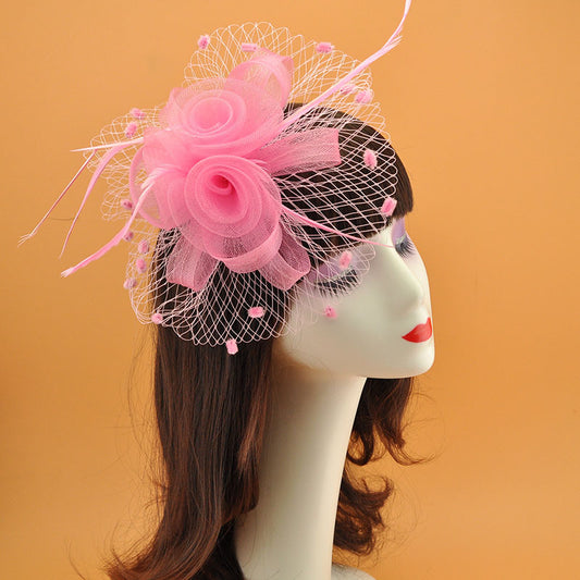 Wholesale Fascinators Headwear Headpiece Net Veil Hat Wedding Ladies Day With Cap Floral Headpiece Headwear