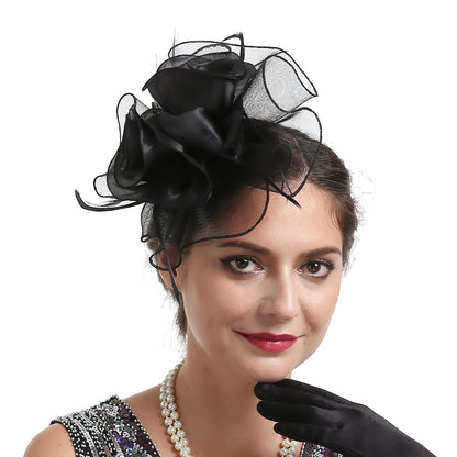 Wholesale Fascinators Hats Headwear Organza Fedora Hat Top Hat Veil Hat Horse Race Cocktail Elegant Vintage With Feather Bows Headpiece Headwear