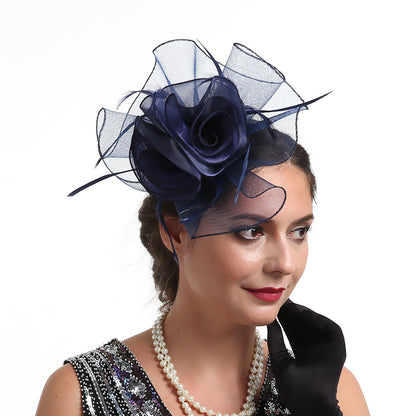 Wholesale Fascinators Hats Headwear Organza Fedora Hat Top Hat Veil Hat Horse Race Cocktail Elegant Vintage With Feather Bows Headpiece Headwear