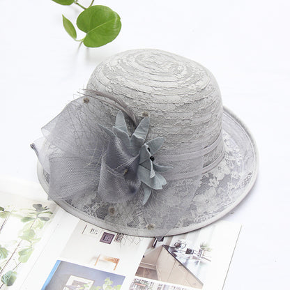 Wholesale Fascinators Hats Headwear Organza Bucket Hat Straw Hat Sun Hat Wedding Casual Holiday Tea Party Beach Elegant Vintage With Feather Bows Headpiece Headwear