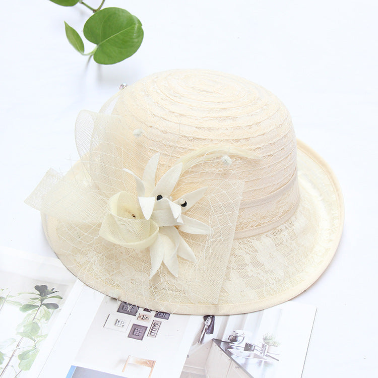 Wholesale Fascinators Hats Headwear Organza Bucket Hat Straw Hat Sun Hat Wedding Casual Holiday Tea Party Beach Elegant Vintage With Feather Bows Headpiece Headwear