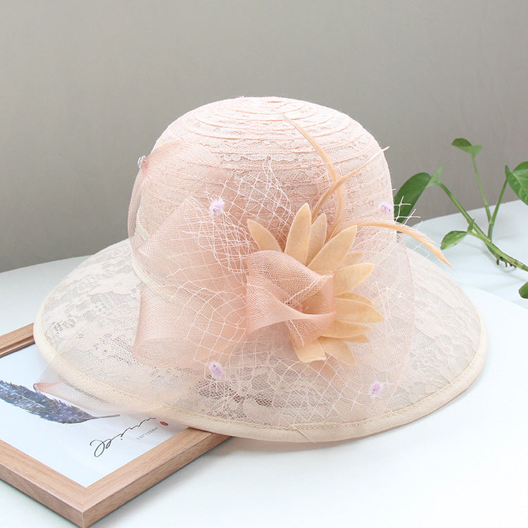 Wholesale Fascinators Kentucky Derby Hat Headwear Organza Bowler / Cloche Hat Bucket Hat Straw Hat Casual Holiday Elegant Vintage With Feather Bowknot Headpiece Headwear