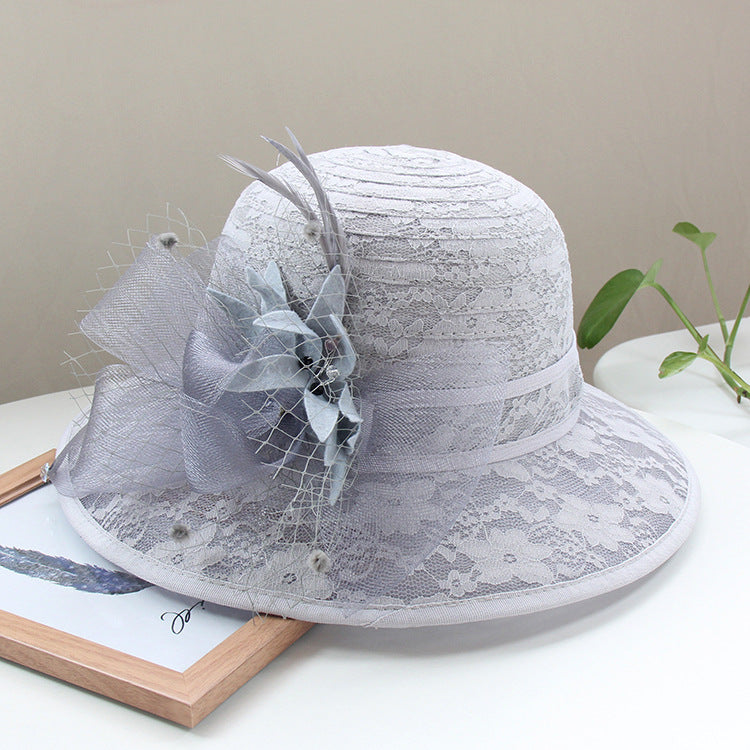 Wholesale Fascinators Kentucky Derby Hat Headwear Organza Bowler / Cloche Hat Bucket Hat Straw Hat Casual Holiday Elegant Vintage With Feather Bowknot Headpiece Headwear