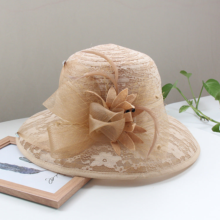 Wholesale Fascinators Kentucky Derby Hat Headwear Organza Bowler / Cloche Hat Bucket Hat Straw Hat Casual Holiday Elegant Vintage With Feather Bowknot Headpiece Headwear