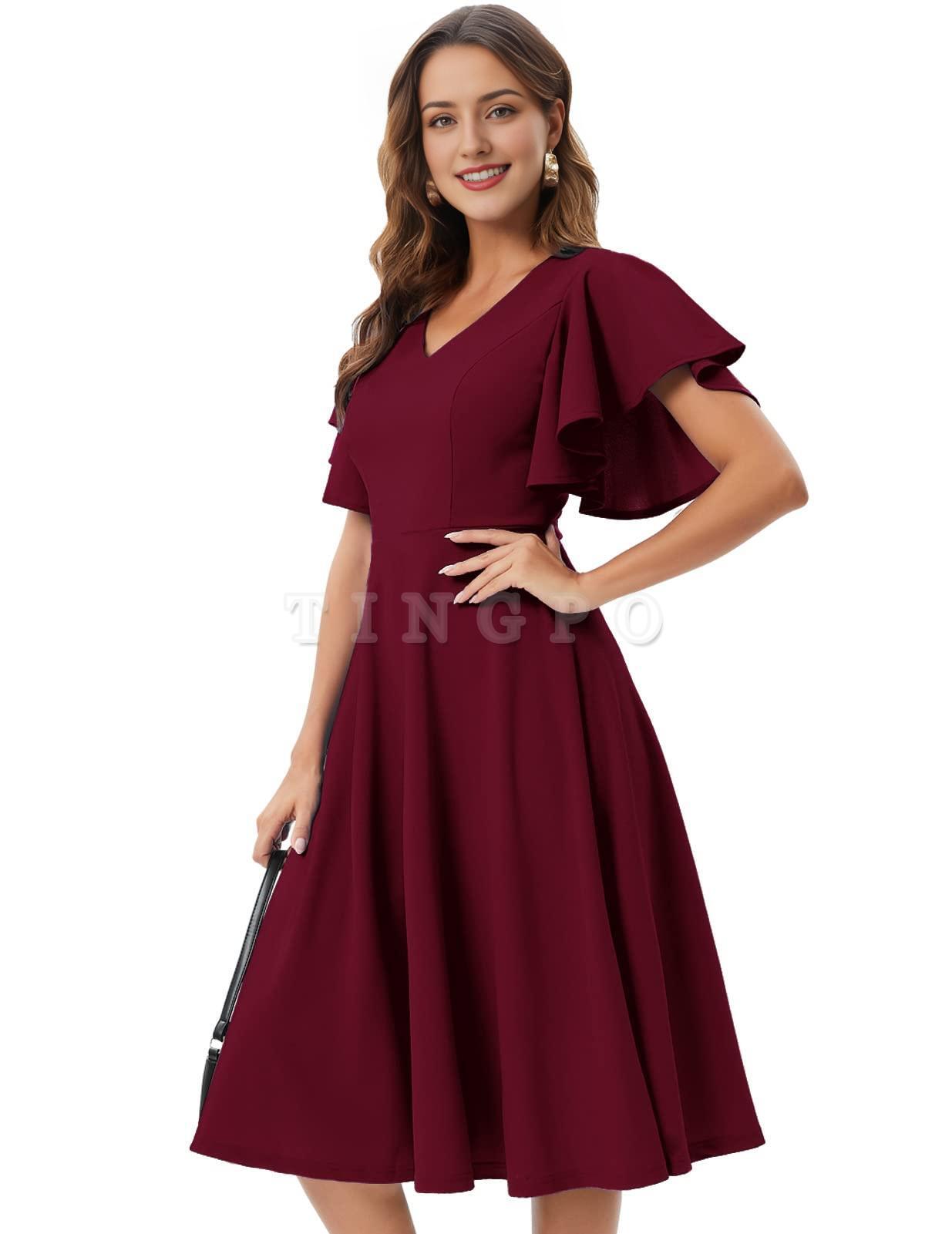 Wholesale Cocktail Dresses for Women Wedding Guest Midi Dress with Sleeves Formal Tea Party Dress for Women prom dress shop