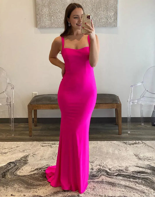 Wholesale Mermaid Oversize Hot Pink Long Prom Dress prom dress in store formal wear dresses