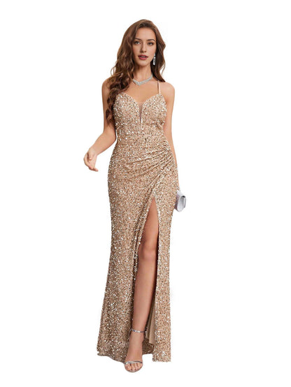 Wholesale Sequin Dress for Women Prom Dress Sexy V-Neck Bodycon Sequin Gowns and Evening Dresses