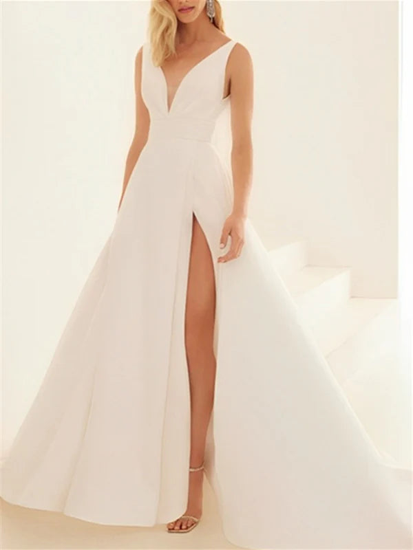 Wholesale A-Line/Princess V-Neck Floor-Length Wedding Dress