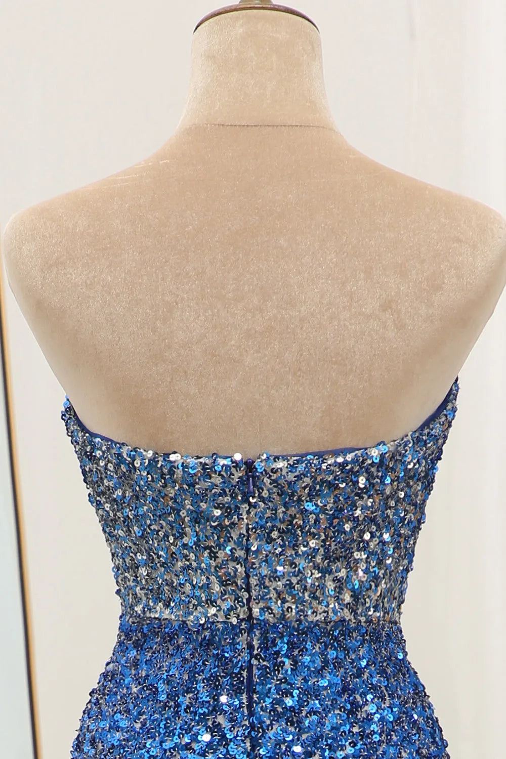 Wholesale Sparkly Ombre Blue Mermaid Strapless Long Sequin Prom Dress prom dresses shops