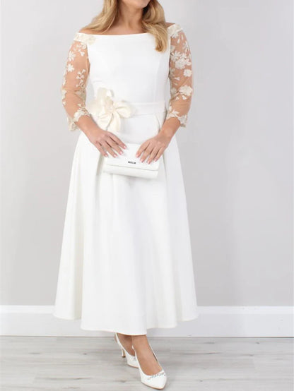 Wholesale A-Line/Princess Ankle-Length Mother Of The Bride Dresses With Lace Sleeves