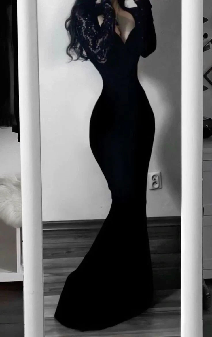 Wholesale Modest Mermaid Sweetheart Black Long Prom Dress Sexy Evening Dresses formal wear dresses