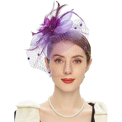 Wholesale Fascinators Hats Headwear Organza Fedora Hat Top Hat Veil Hat Horse Race Cocktail Elegant Vintage With Feather Bows Headpiece Headwear