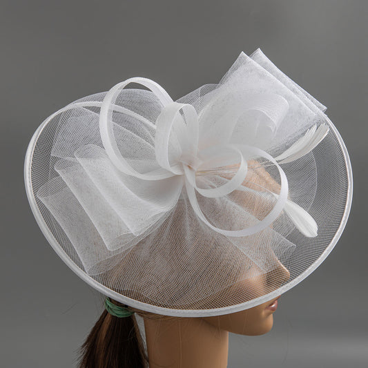 Wholesale Headbands Hats Headwear Tulle Saucer Hat Top Hat Veil Hat Wedding Tea Party Elegant Wedding With Bowknot Tulle Headpiece Headwear