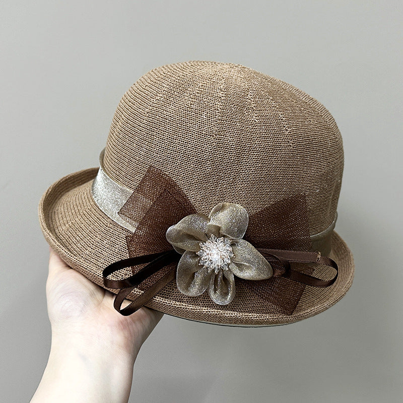 Wholesale Hats Headwear Tulle Acrylic / Cotton Bowler / Cloche Hat Bucket Hat Straw Hat Casual Holiday Elegant Vintage With Feather Floral Headpiece Headwear