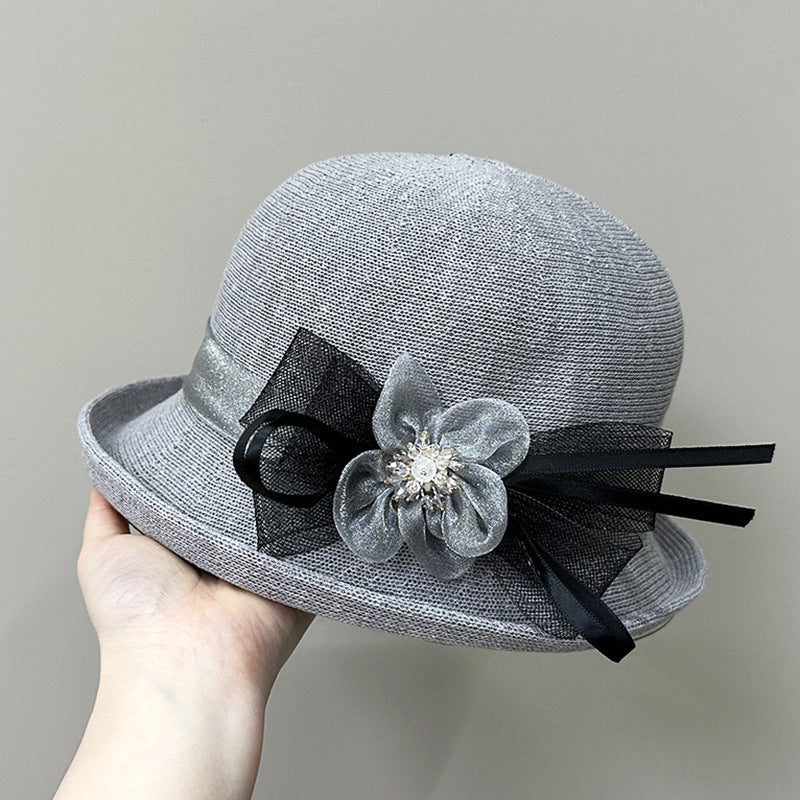 Wholesale Hats Headwear Tulle Acrylic / Cotton Bowler / Cloche Hat Bucket Hat Straw Hat Casual Holiday Elegant Vintage With Feather Floral Headpiece Headwear