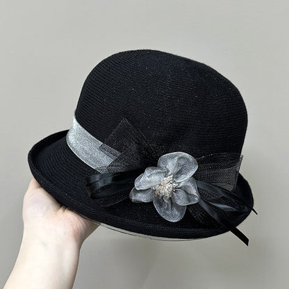 Wholesale Hats Headwear Tulle Acrylic / Cotton Bowler / Cloche Hat Bucket Hat Straw Hat Casual Holiday Elegant Vintage With Feather Floral Headpiece Headwear