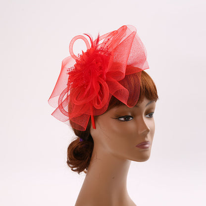 Wholesale Fascinators Hats Headwear Organza Fedora Hat Top Hat Veil Hat Horse Race Cocktail Elegant Luxury With Feather Bows Headpiece Headwear