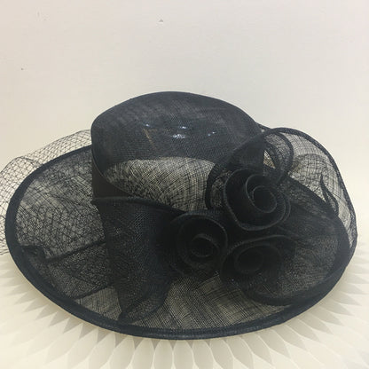 Wholesale Hats Headwear Flax Bucket Hat Sun Hat Veil Hat Wedding Tea Party Elegant Wedding With Tulle Headpiece Headwear