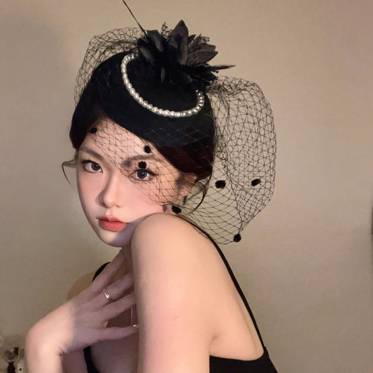 Wholesale Fascinators Hats Headwear 100% Wool Beret Hat Pillbox Hat Veil Hat Wedding Cocktail Elegant Wedding With Feather Tulle Headpiece Headwear