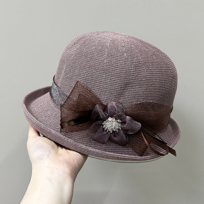 Wholesale Hats Headwear Tulle Acrylic / Cotton Bowler / Cloche Hat Bucket Hat Straw Hat Casual Holiday Elegant Vintage With Feather Floral Headpiece Headwear