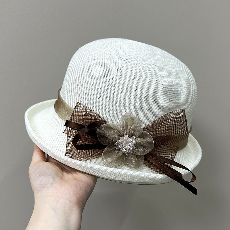 Wholesale Hats Headwear Tulle Acrylic / Cotton Bowler / Cloche Hat Bucket Hat Straw Hat Casual Holiday Elegant Vintage With Feather Floral Headpiece Headwear