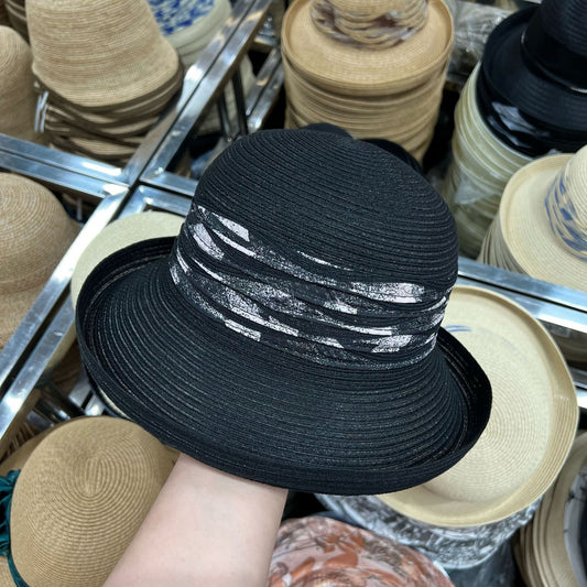 Wholesale Hats Fiber Bucket Hat Floppy Hat Straw Hat Wedding Casual Elegant Wedding With Splicing Tulle Headpiece Headwear