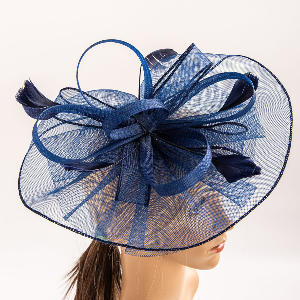 Wholesale Fascinators Hats Headwear Organza Fedora Hat Floppy Hat Veil Hat Horse Race Cocktail Elegant Retro With Feather Pure Color Headpiece Headwear