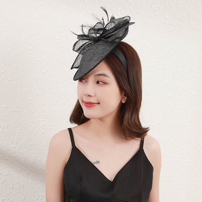 Wholesale Hats Tulle Sinamay Saucer Hat Top Hat Veil Hat Wedding Tea Party Elegant Retro With Tulle Face Veil Headpiece Headwear