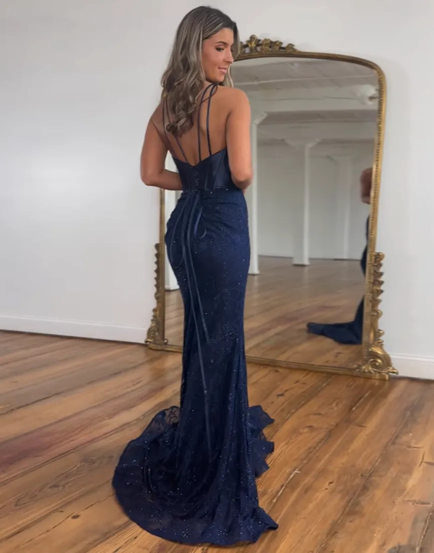 Wholesa Mermaid Gorgeous Ivory V-neck Straps Prom Dresses Evening Dresses main image 0