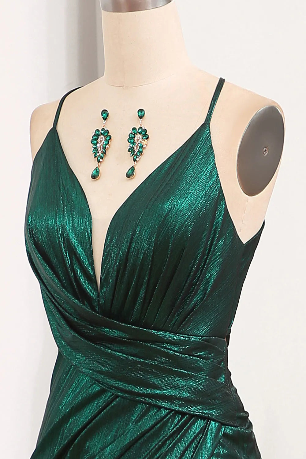 Wholesale Dark Green Mermaid Keyhole Long Glitter Prom Dress With Slit prom dresses shops