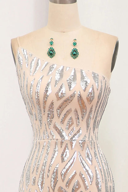 Wholesale Glitter Dark Green Mermaid One Shoulder Long Prom Dress With Sequins prom dresses shops