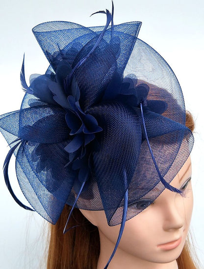 Wholesale Tulle / Feather / Net Fascinators Kentucky Derby Hat/ Headwear with Floral 1PC Wedding / Special Occasion / Horse Race Headpiece