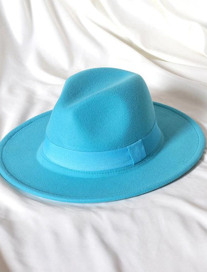 Wholesale Hats Wool Acrylic Fedora Hat Formal Wedding Cocktail Royal Astcot Simple With Pure Color Headpiece Headwear