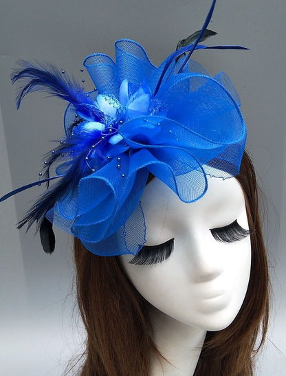 Wholesale Feather / Net Fascinators Kentucky Derby Hat/ Headpiece with Feather / Floral / Flower 1PC Wedding / Special Occasion / Tea Party Headpiece