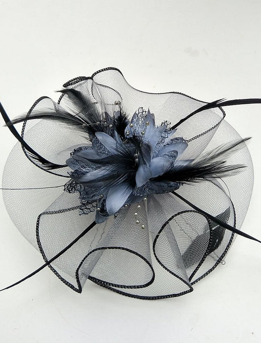 Wholesale Tulle / Feather / Net Fascinators Kentucky Derby Hat/ Headwear with Floral 1PC Wedding / Special Occasion / Horse Race Headpiece