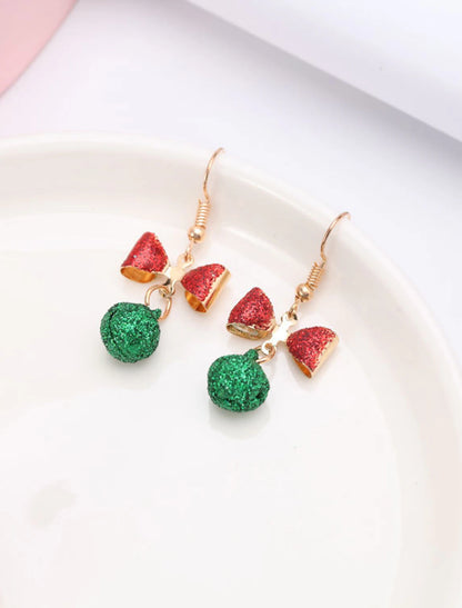 Wholesale Xmas Women‘s Drop Earrings Fine Jewelry Classic Bowknot Bell Personalized Stylish Earrings Jewelry Green For Christmas Festival 1 Pair