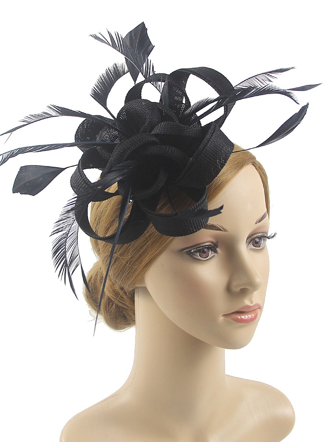 Wholesale Fascinators Kentucky Derby Hat Headwear Organza Polyester / Polyamide Fedora Hat Veil Hat Tea Party Horse Race Ladies Day Vintage Style Vintage Elegant With Feather Appliques Headpiece