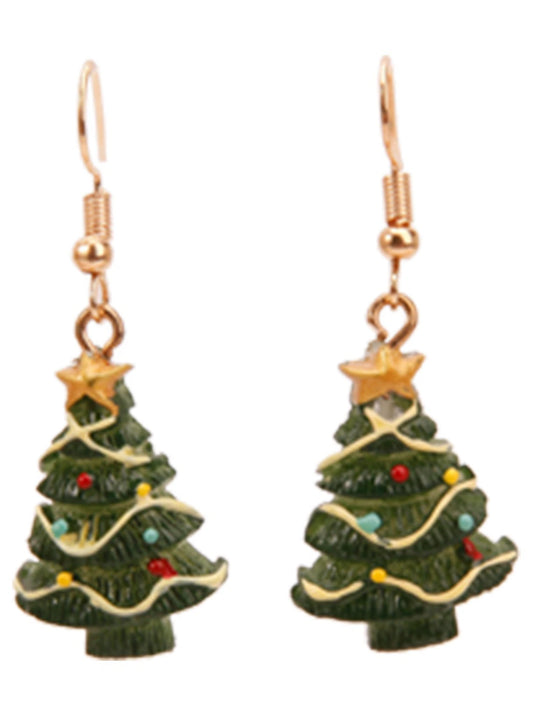 Wholesale Xmas Women‘s Drop Earrings Fine Jewelry Classic Christmas Tree Personalized Stylish Earrings Jewelry 1# / 2# / 3# For Christmas Festival 1 Pair