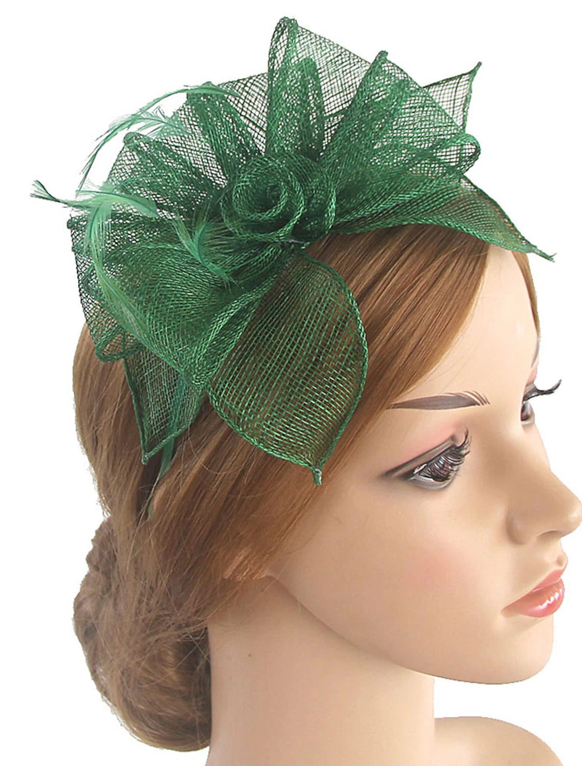 Wholesale Fascinators Kentucky Derby Hat Headwear Organza Polyester / Polyamide Bucket Hat Party / Evening Holiday Cocktail Royal Astcot Vintage Style Elegant With Feather Appliques Headpiece Headwear