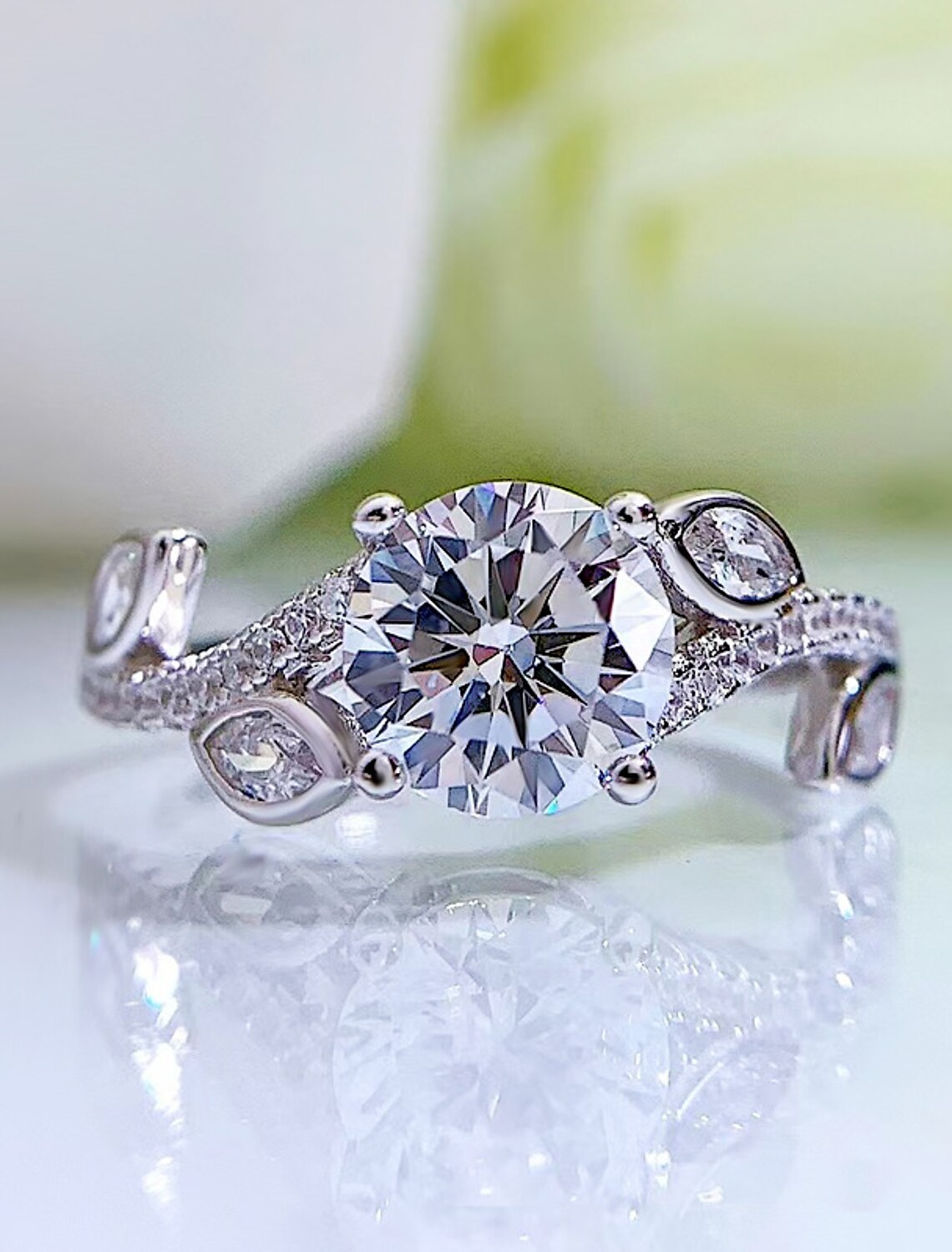 Wholesale Wedding Ring Wedding Classic Silver S925 Sterling Silver Precious Stylish Trendy 1PC Zircon