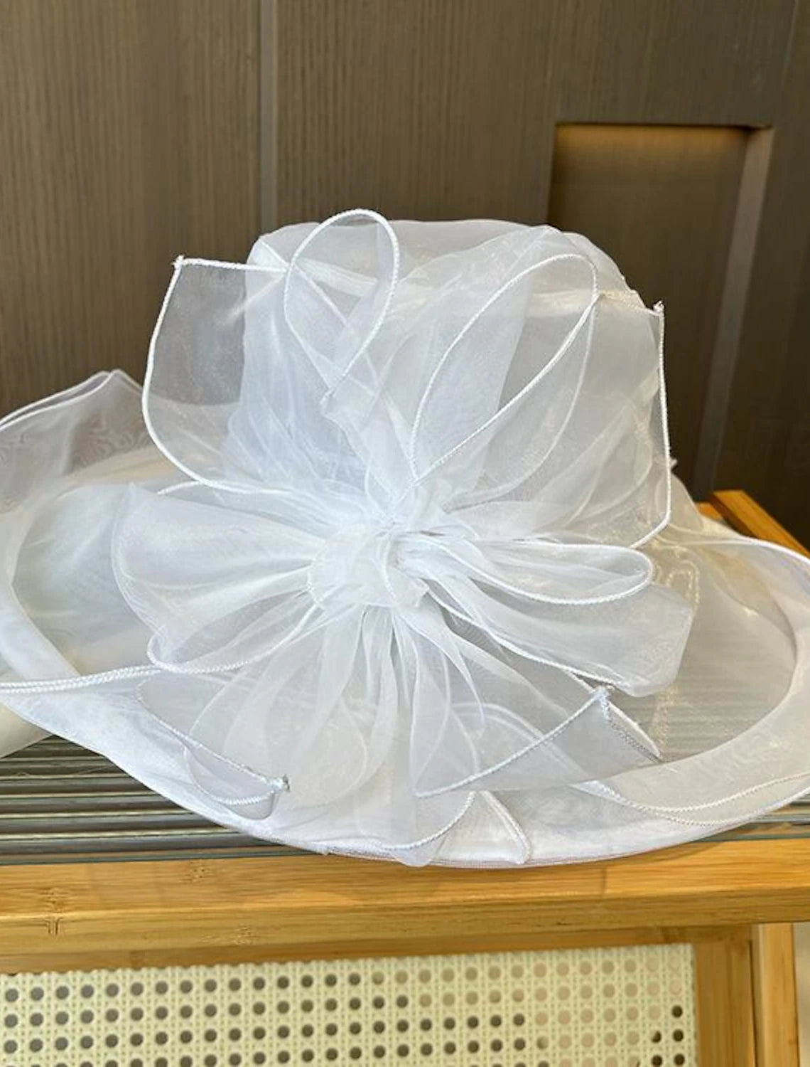 Wholesale Fascinators Hats Headwear Organza Bucket Hat Floppy Hat Sun Hat Casual Holiday Elegant Vintage With Flower Pure Color Headpiece Headwear