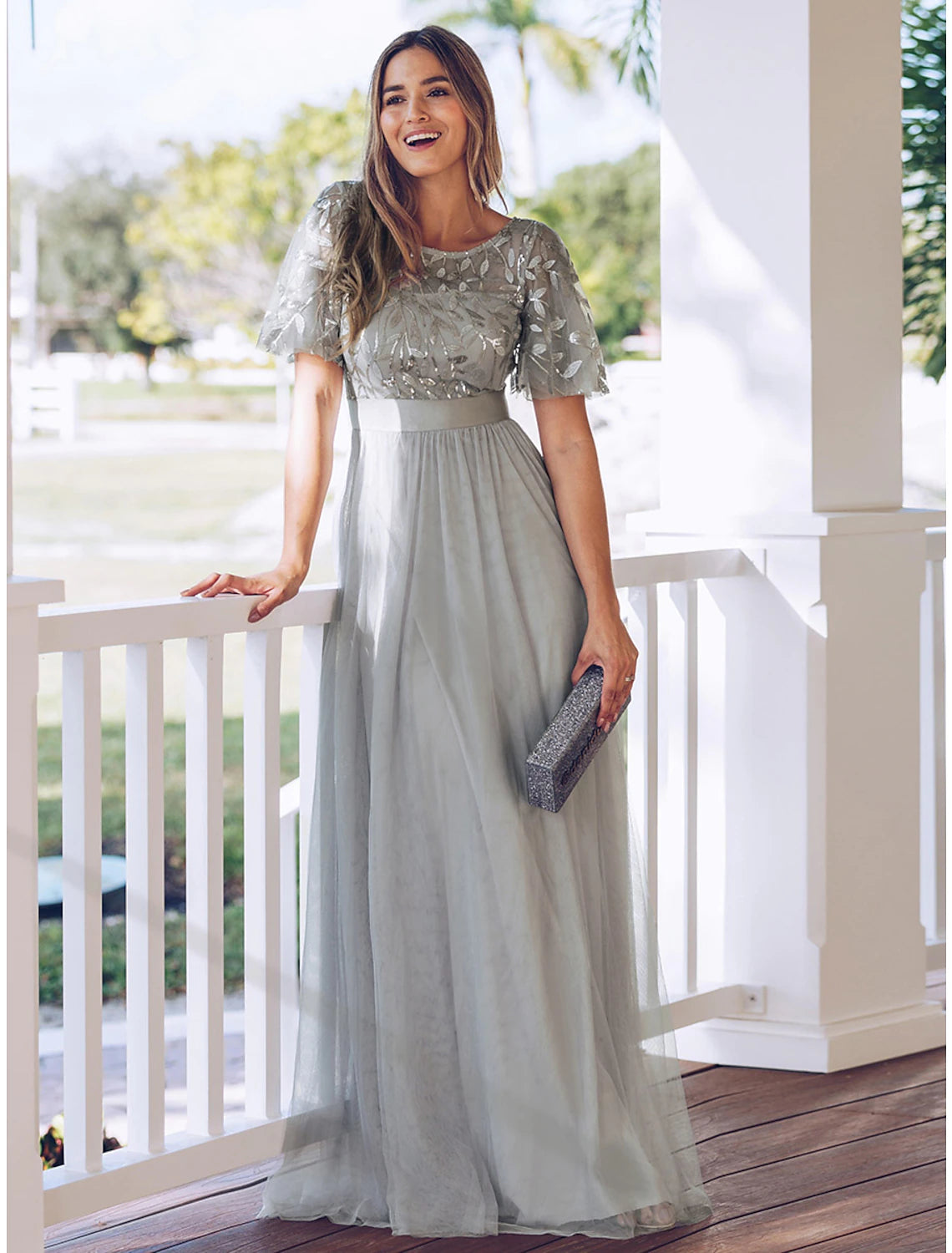 Wholesale Women‘s Swing Dress Maxi long Dress Green White Black Dusty Rose Gold Dusty Blue Light gray Red Navy Blue Light Blue Short Sleeve Pure Color Mesh Print Spring Summer Prom Dress Party