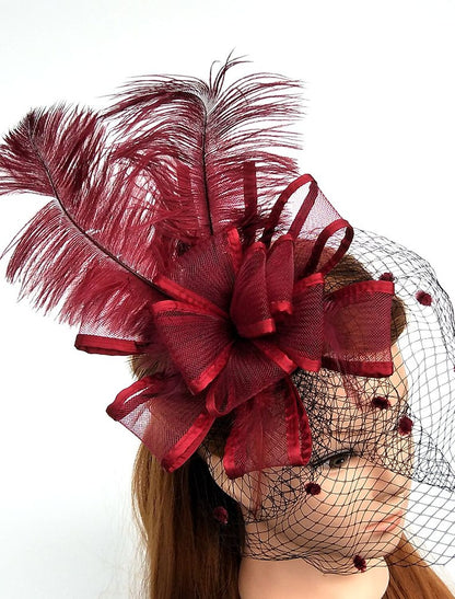 Wholesale Tulle / Feather / Net Fascinators / Hats / Birdcage Veils with 1 Piece Wedding / Special Occasion / Horse Race Headpiece