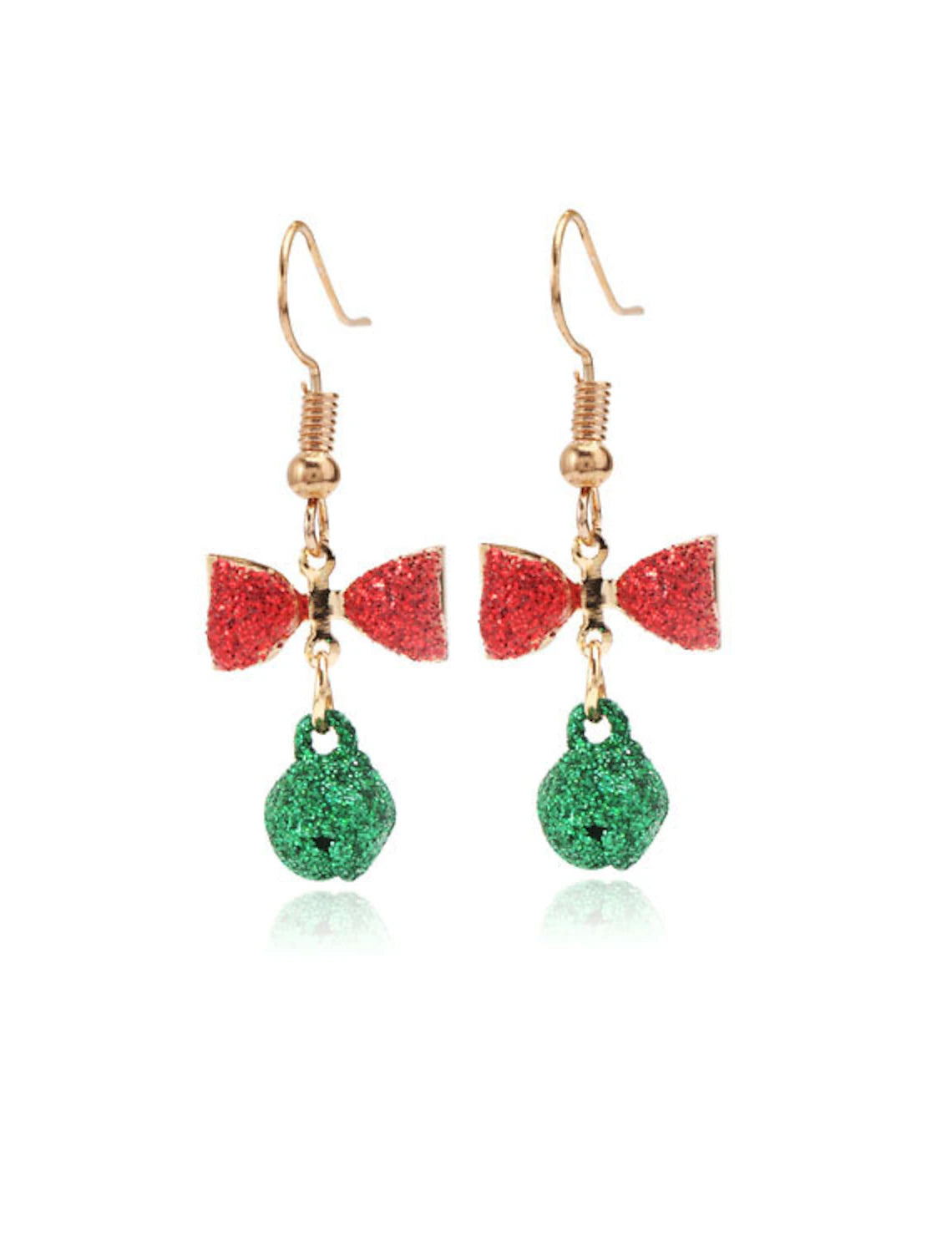 Wholesale Xmas Women‘s Drop Earrings Fine Jewelry Classic Bowknot Bell Personalized Stylish Earrings Jewelry Green For Christmas Festival 1 Pair